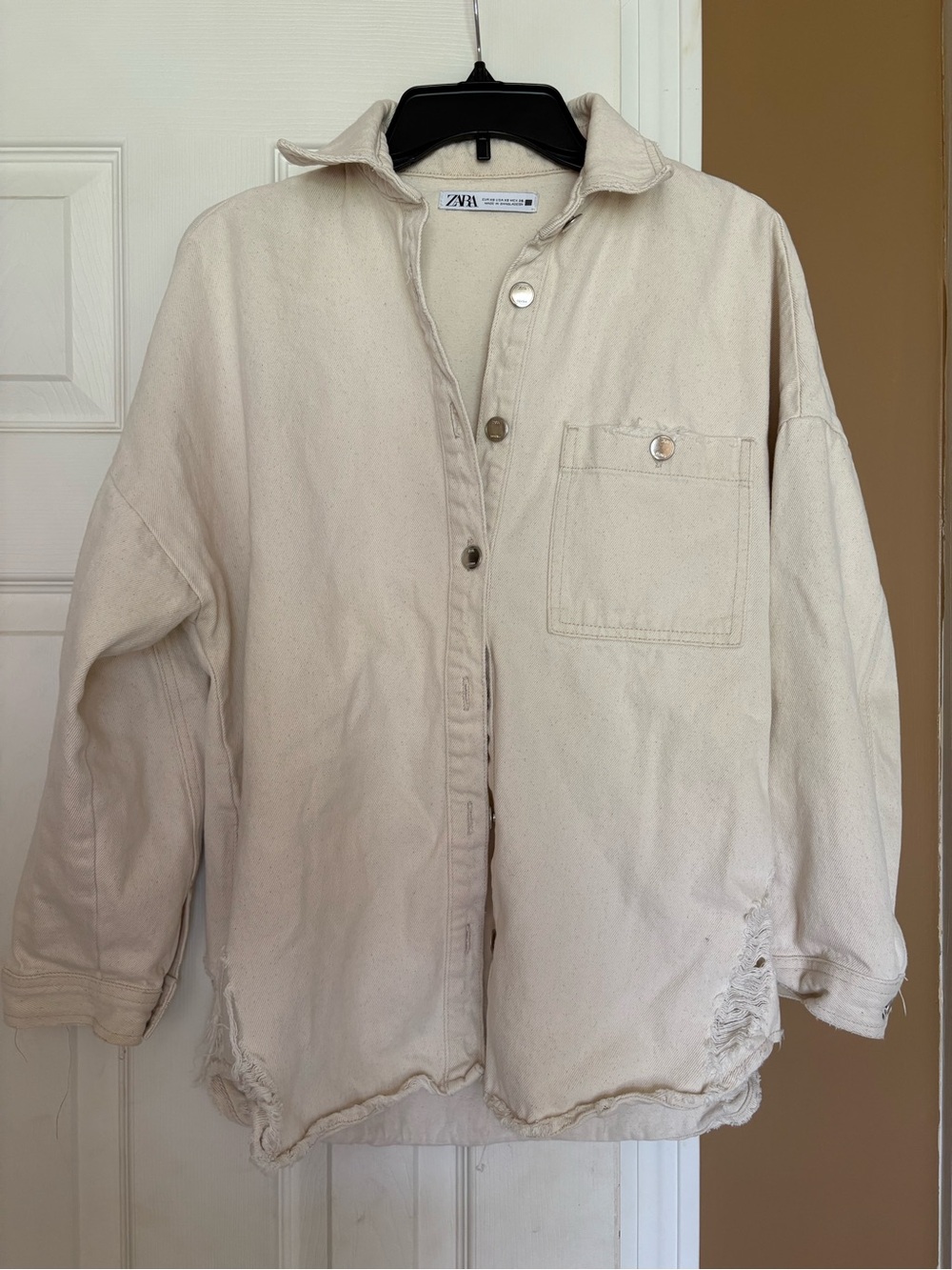 Cream Zara Denim Jacket